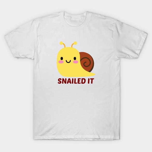 Snailed It - Snail Pun T-Shirt by Allthingspunny